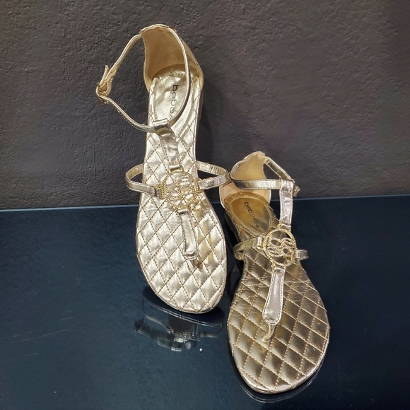 bebe Gold Sandals - Picture 1 of 7